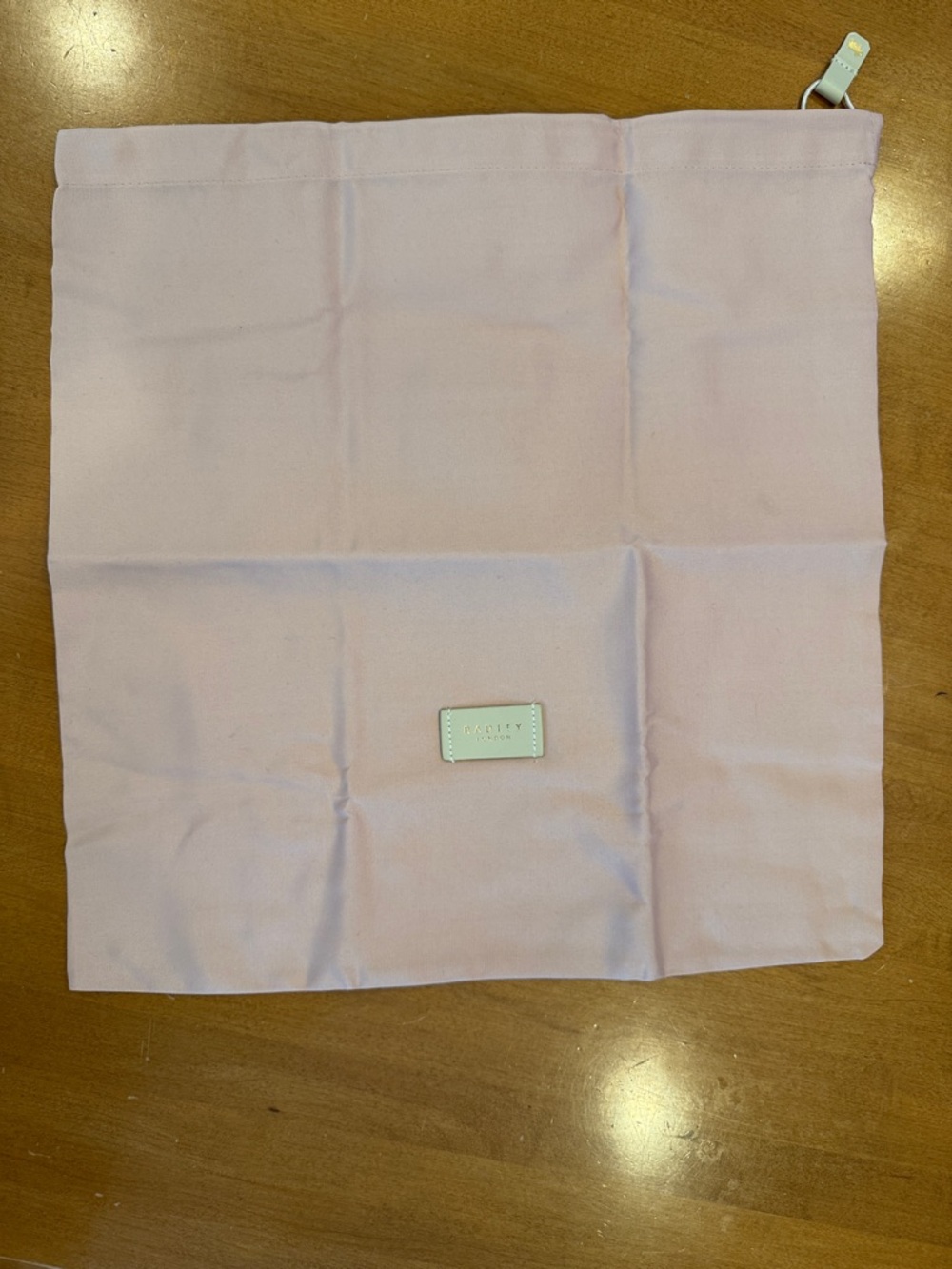 RADLEY LONDON Light Pink Drawstring Dust Bag with Logo Patch